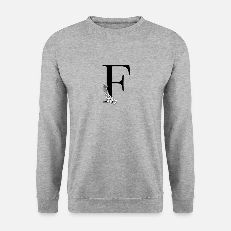 Buchstabe F - Unisex Pullover - Weißgrau meliert