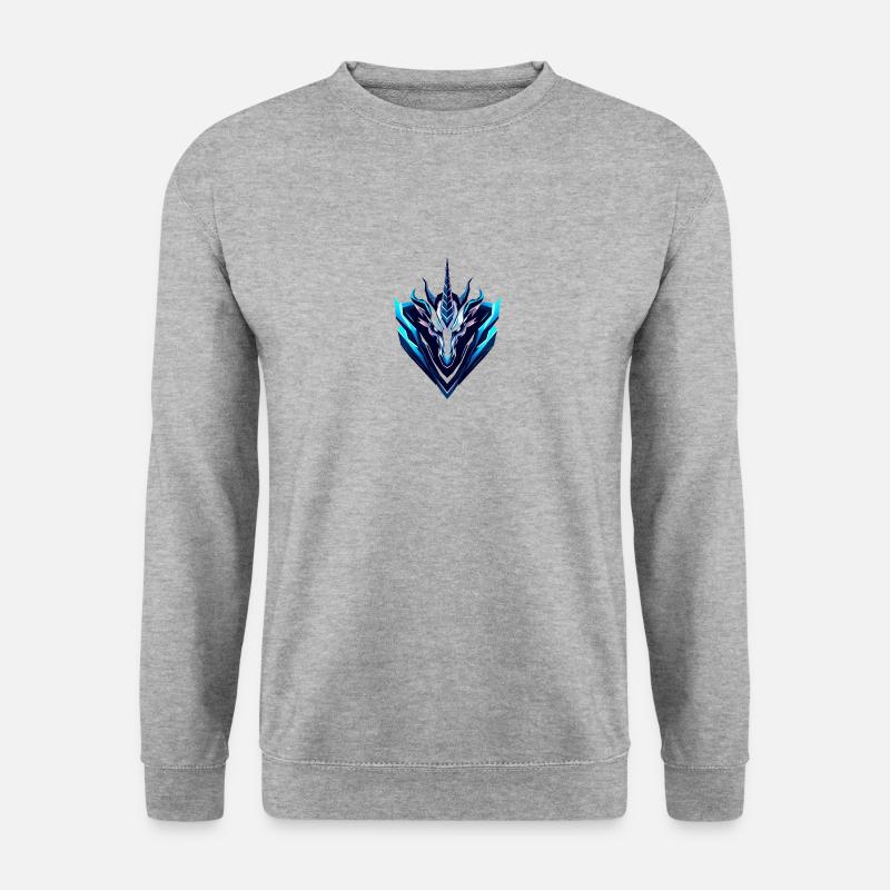 Dracheneinhorn - Unisex Pullover - Weißgrau meliert