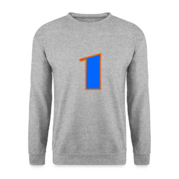 1 YEAR. 1ST ANNIVERSARY. BIRTHDAY 1 YEAR. ONE - Unisex Sweatshirt - salt & pepper - Front - Alina (178cm) & Michal (187cm)