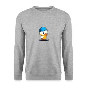 Cute duck3 - Unisex Sweatshirt - salt & pepper - Front - Alina (178cm) & Michal (187cm)