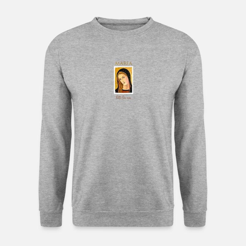 Maria bitte fuer mich - Unisex Pullover - Weißgrau meliert