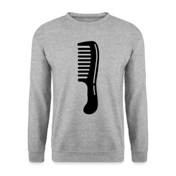 Comb hairdresser icon - Unisex Sweatshirt - salt & pepper - Front - Alina (178cm) & Michal (187cm)