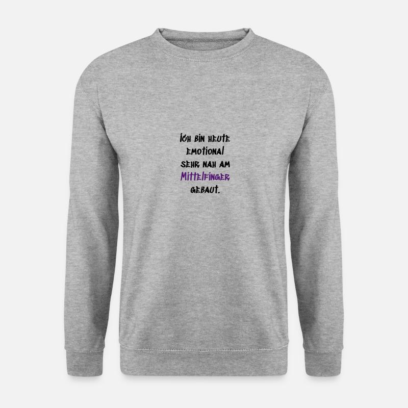Emotional Mittelfinger - Unisex Pullover - Weißgrau meliert