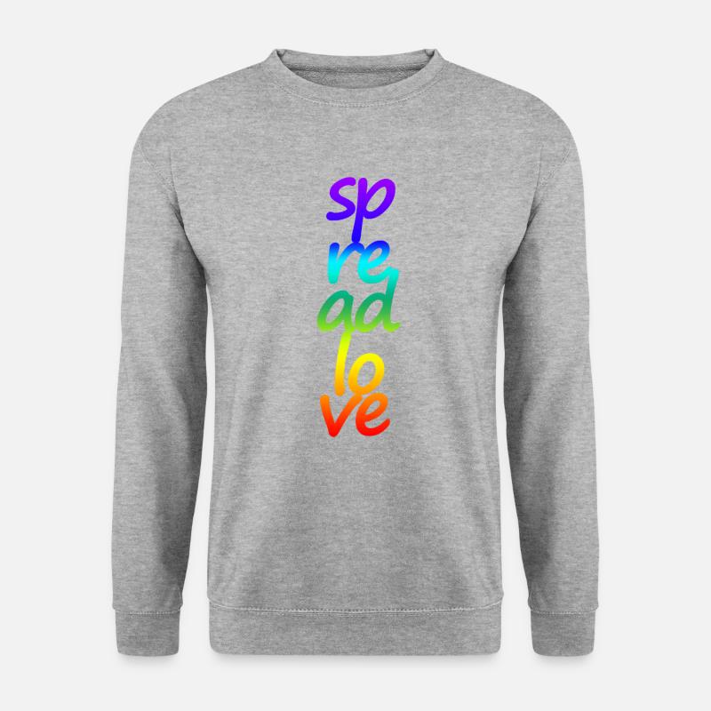 spreadlove - Design -Farben der Chakren- Geschenk - Unisex Pullover - Weißgrau meliert