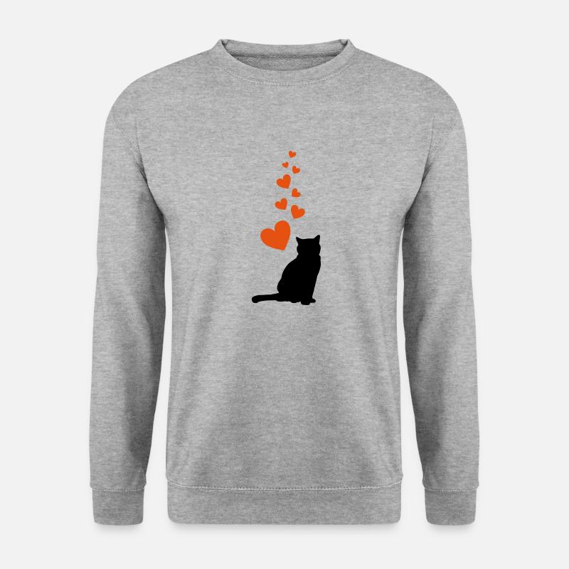 cat hearts - Unisex Pullover - Weißgrau meliert