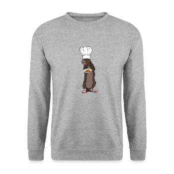 Rat chef. - Sweat-shirt Unisexe - gris chiné - Devant - Alina (178cm) & Michal (187cm)