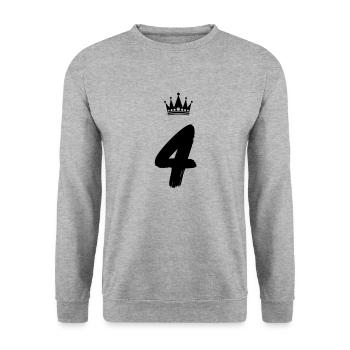4 Krone - Unisex Pullover - Weißgrau meliert - Vorne - Alina (178cm) & Michal (187cm)