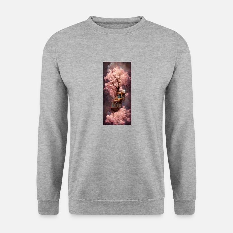 Das Kirschbaumhaus - Unisex Pullover - Weißgrau meliert