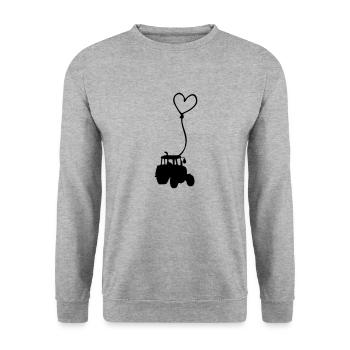 A heart for tractors Gift idea Tractor drivers - Unisex Sweatshirt - salt & pepper - Front - Alina (178cm) & Michal (187cm)