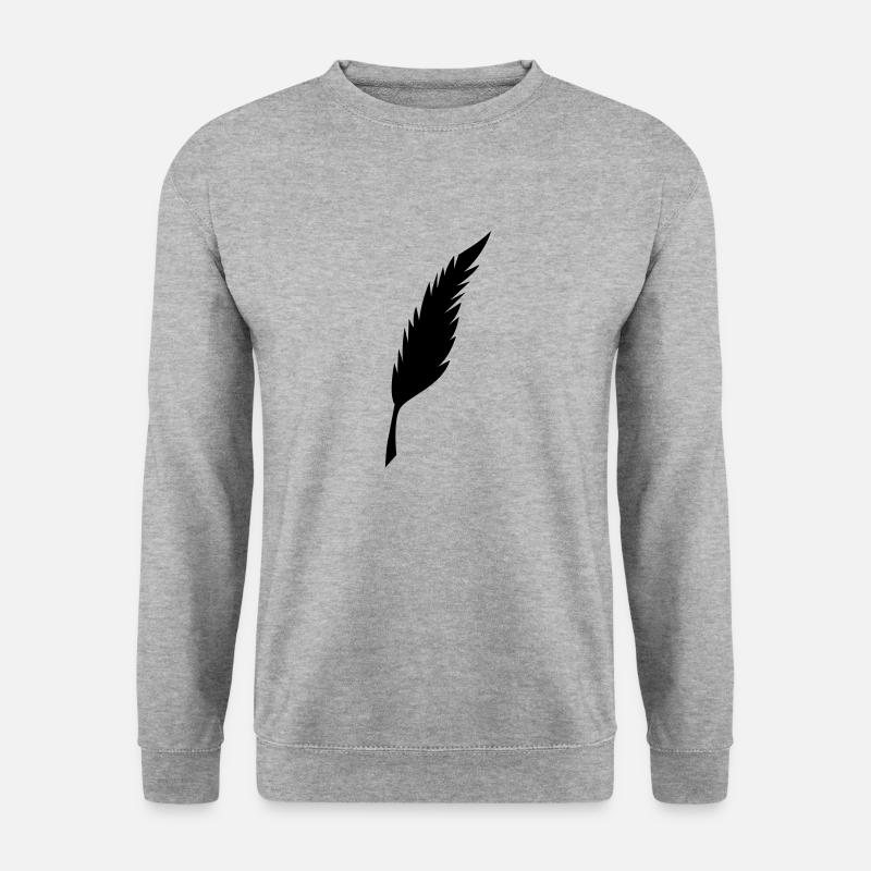 Feder - Unisex Pullover - Weißgrau meliert