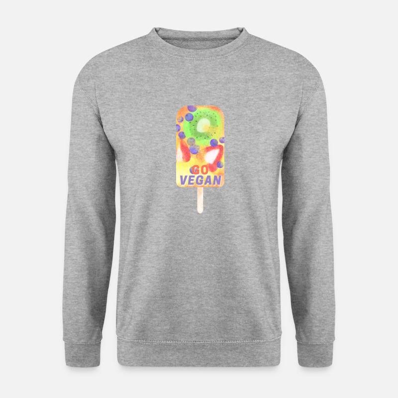 Go Vegan Eis - Unisex Pullover - Weißgrau meliert