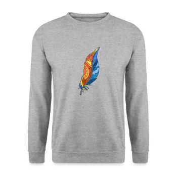 Feather - Unisex Sweatshirt - salt & pepper - Front - Alina (178cm) & Michal (187cm)