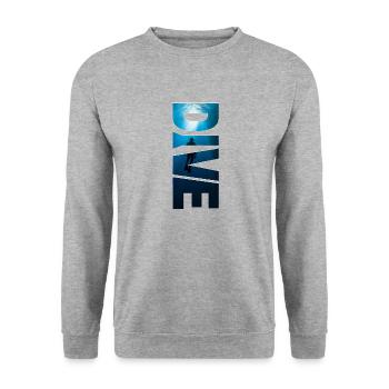 Plongée - Grand design de plongée sous-marine - Sweat-shirt Unisexe - gris chiné - Devant - Alina (178cm) & Michal (187cm)