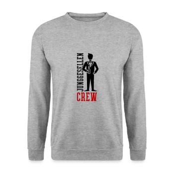 Junggesellen Crew Jga Bräutigam - Unisex Pullover - Weißgrau meliert - Vorne - Alina (178cm) & Michal (187cm)