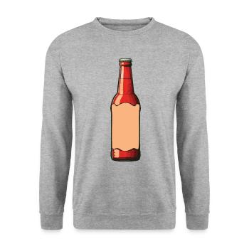 Beer Bottle Beer Drinking Symbol - Unisex Sweatshirt - salt & pepper - Front - Alina (178cm) & Michal (187cm)