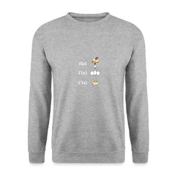 Math Derivation Chicken Student Teacher Gift - Unisex Sweatshirt - salt & pepper - Front - Alina (178cm) & Michal (187cm)