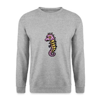 Seahorse Halloween Animal - Unisex Sweatshirt - salt & pepper - Front - Alina (178cm) & Michal (187cm)
