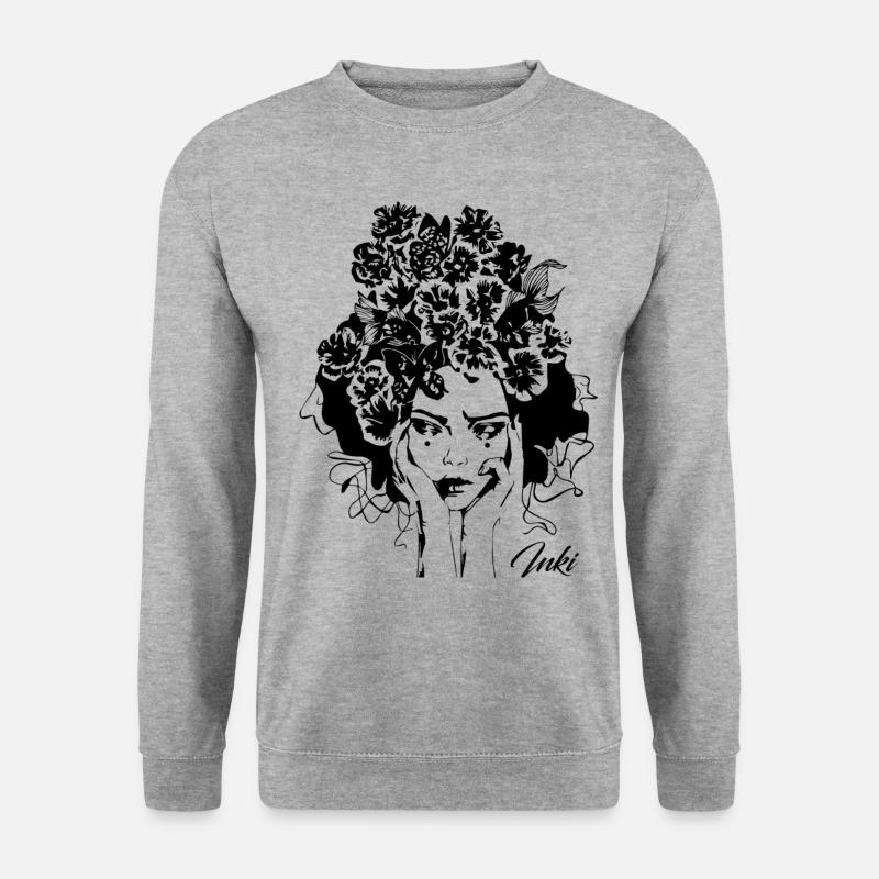 GEISHA - Unisex Pullover - Weißgrau meliert