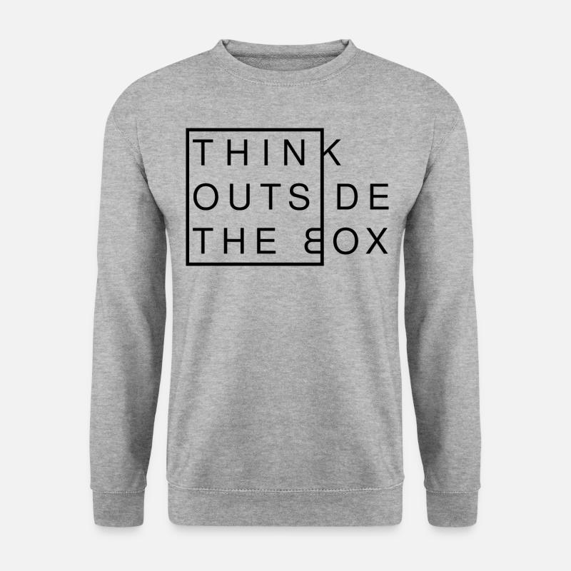 Think Outside The Box - Kreatives Denken Modern - Unisex Pullover - Weißgrau meliert