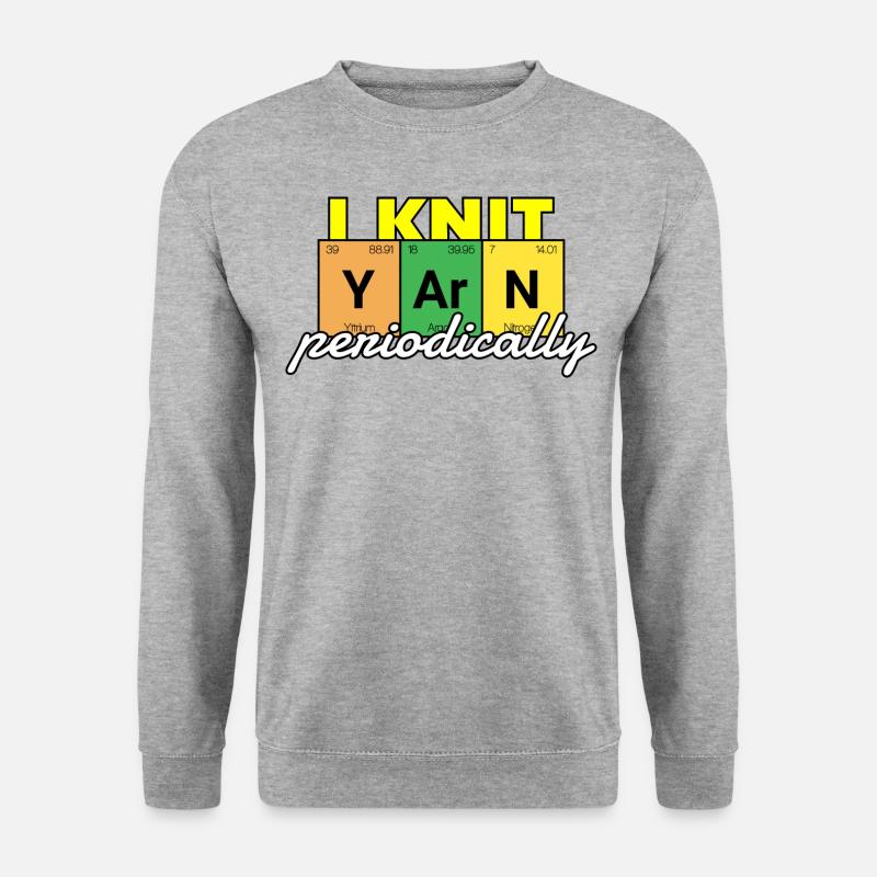 YArN Stricken - Unisex Pullover - Weißgrau meliert