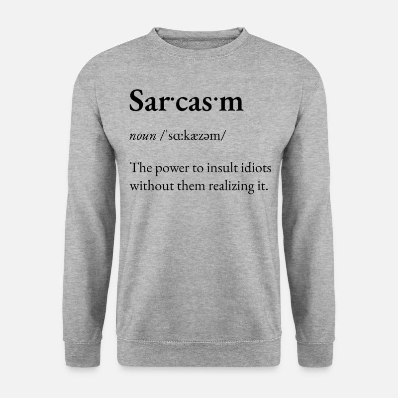 Sarcasm - Wörterbuch Definition von Sarkasmus - Unisex Pullover - Weißgrau meliert