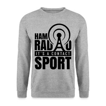 Amateurfunk Es Ist Ein Kontaktsport Amateurfunker - Unisex Pullover - Weißgrau meliert - Vorne - Alina (178cm) & Michal (187cm)