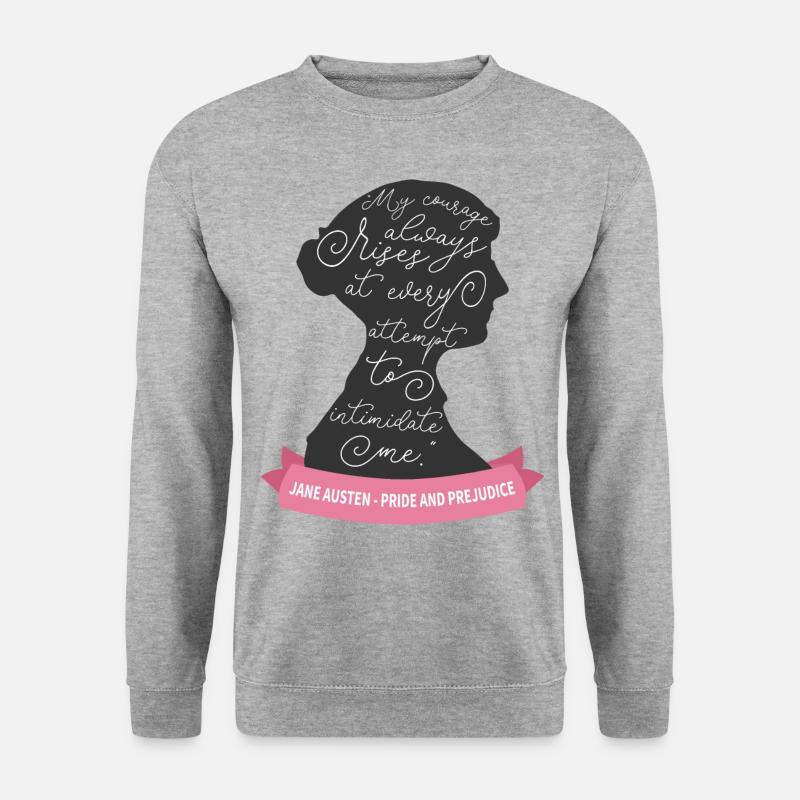 Stolz und Vorurteil Zitat I - Jane Austen - Unisex Pullover - Weißgrau meliert