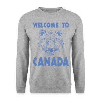 Bienvenue au Canada - Sweat-shirt Unisexe - gris chiné - Devant - Alina (178cm) & Michal (187cm)