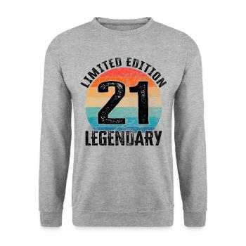 Happy Birthday - 21st birthday - Unisex Sweatshirt - salt & pepper - Front - Alina (178cm) & Michal (187cm)