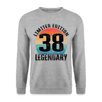 Joyeux anniversaire - 38e anniversaire - Sweat-shirt Unisexe - gris chiné - Devant - Alina (178cm) & Michal (187cm)
