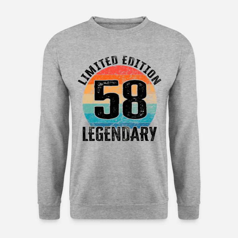 Happy Birthday - 58. Geburtstag - Unisex Pullover - Weißgrau meliert
