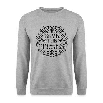 Save the trees - Unisex Sweatshirt - salt & pepper - Front - Alina (178cm) & Michal (187cm)