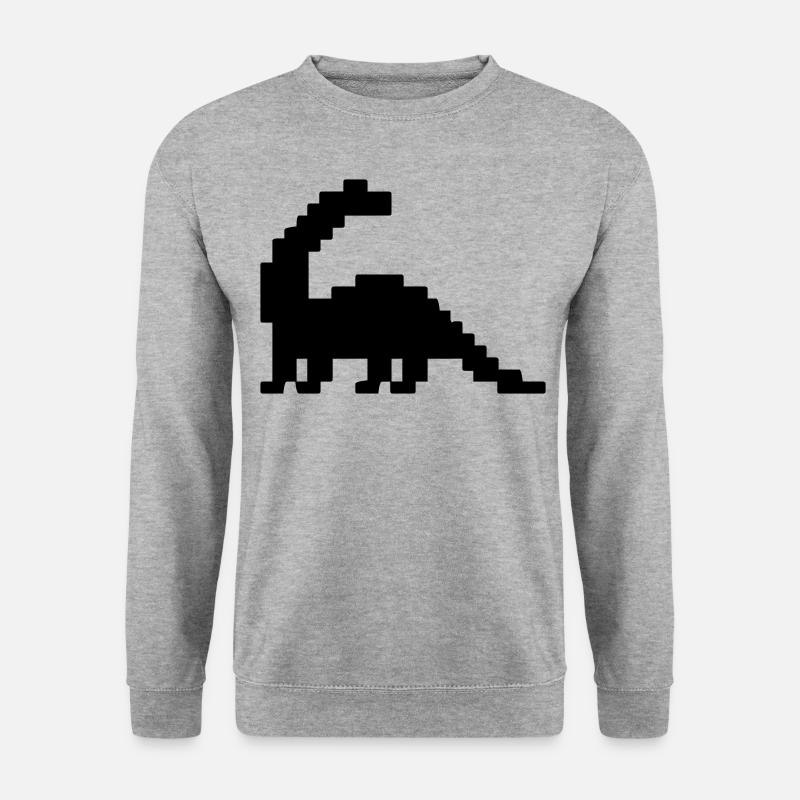 Dinosaur Brontosaurus Pixel - Unisex Sweatshirt - salt & pepper