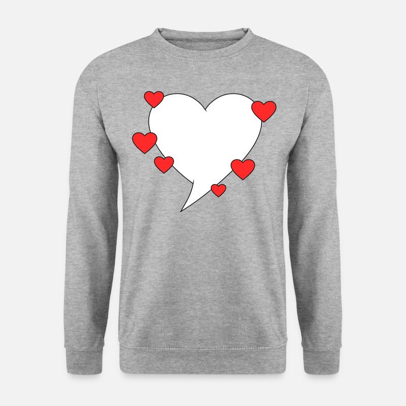 Speech bubble with hearts - Unisex Sweatshirt - salt & pepper