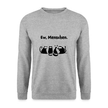 Cat lady cat mother cat - Unisex Sweatshirt - salt & pepper - Front - Alina (178cm) & Michal (187cm)