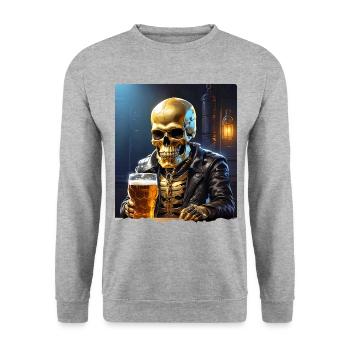 Crâne de bière 0.4 - Sweat-shirt Unisexe - gris chiné - Devant - Alina (178cm) & Michal (187cm)
