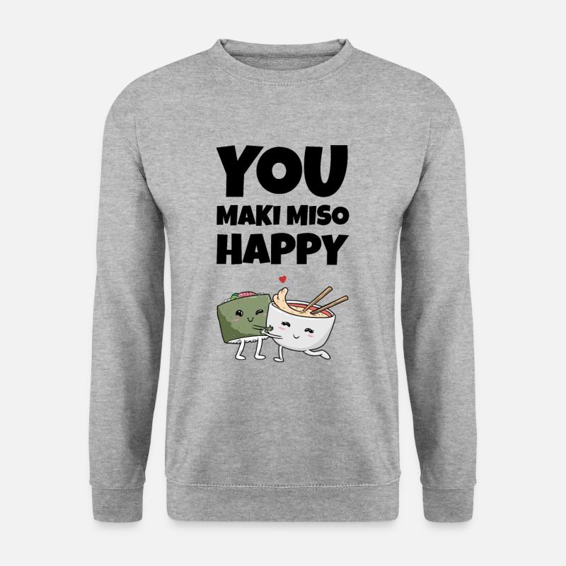 You Maki Miso Happy - Sushi Love Sushi Freunde - Unisex Pullover - Weißgrau meliert