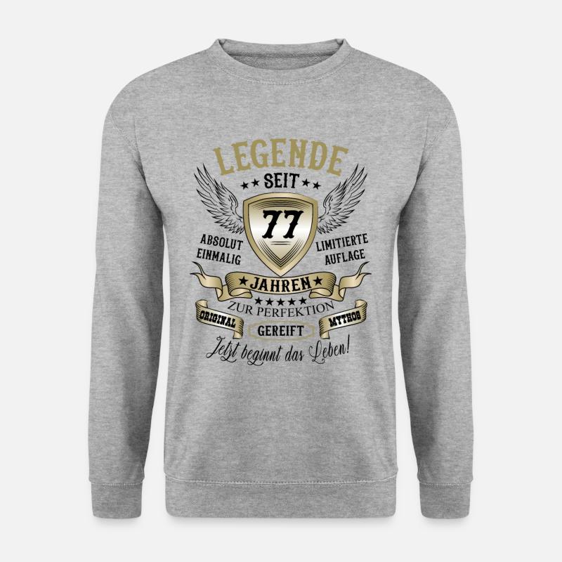 Club der alten Säcke 77 - 77. Geburtstagsgeschenk - Unisex Pullover - Weißgrau meliert