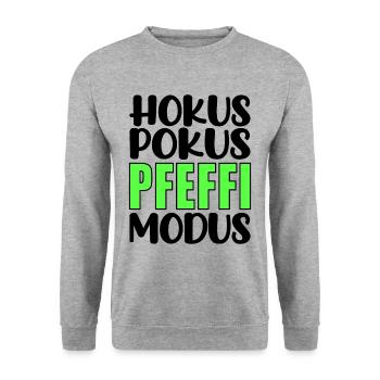 Junggesellenabschied Pfeffi Saufen Suff Vatertag - Unisex Pullover - Weißgrau meliert - Vorne - Alina (178cm) & Michal (187cm)