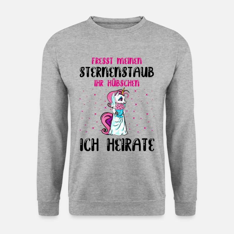 Junggesellinnenabschied Frauen Geschenke Einhorn - Unisex Pullover - Weißgrau meliert