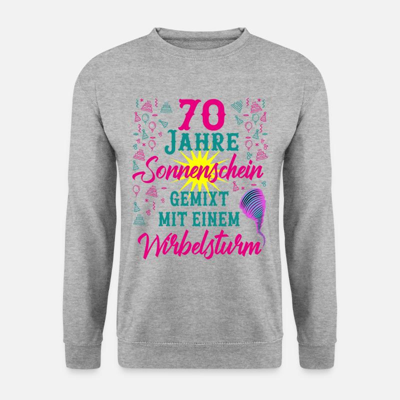70 Geburtstag Frauen Geschenk 70 Jahre Geburtstag - Unisex Pullover - Weißgrau meliert