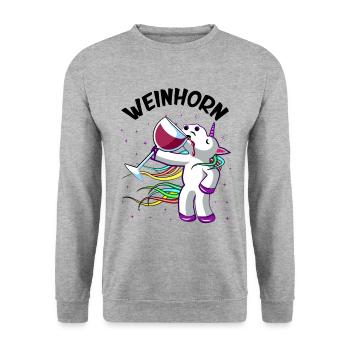 Weinliebhaber Geschenk Frauen Weinfest Rebensaft - Unisex Pullover - Weißgrau meliert - Vorne - Alina (178cm) & Michal (187cm)