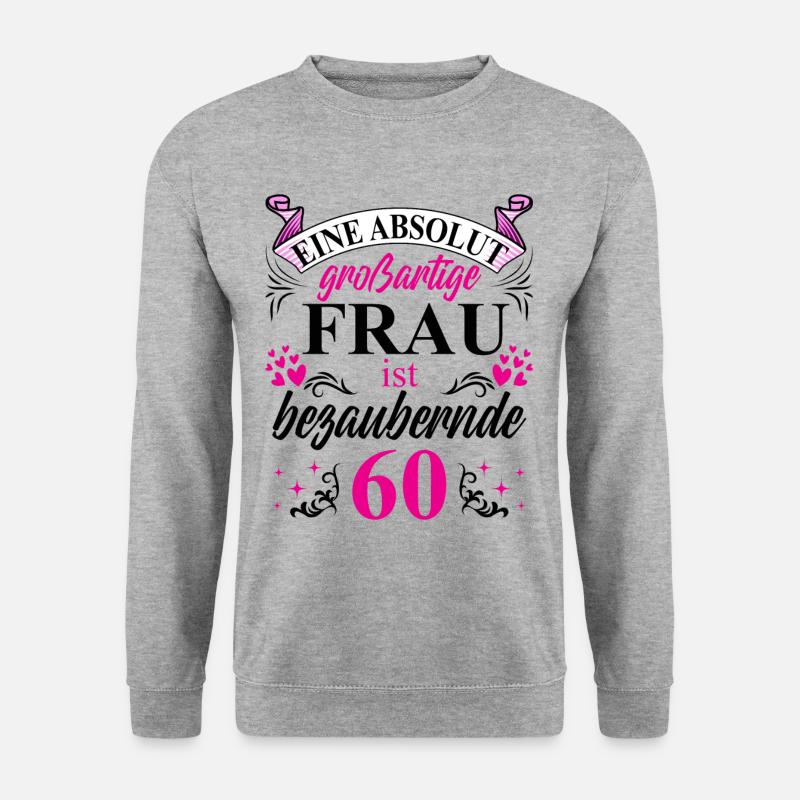 60. Geburtstag 60 Jubiläum 60 Ehrentag 60 Jahre - Unisex Pullover - Weißgrau meliert