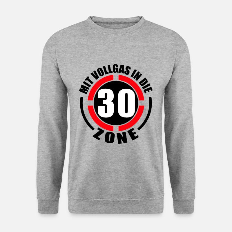30 Geburtstag Geschenke lustig 30. Geburtstag Mann - Unisex Pullover - Weißgrau meliert