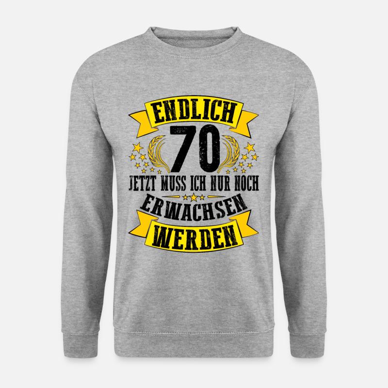 70. Geburtstag Mann 70.Ehrentag 70. Jubiläum Fun - Unisex Pullover - Weißgrau meliert