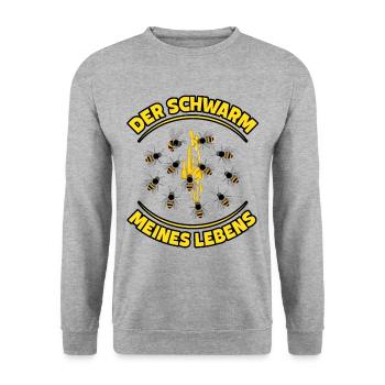lustige und witzige Imker Geschenke Imkereibedarf - Unisex Pullover - Weißgrau meliert - Vorne - Alina (178cm) & Michal (187cm)