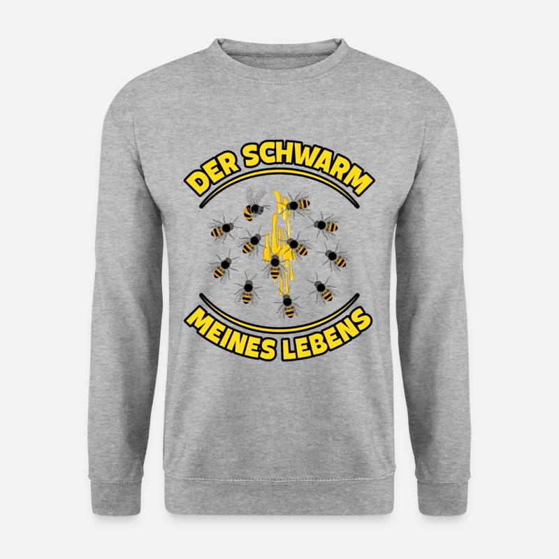 lustige und witzige Imker Geschenke Imkereibedarf - Unisex Pullover - Weißgrau meliert