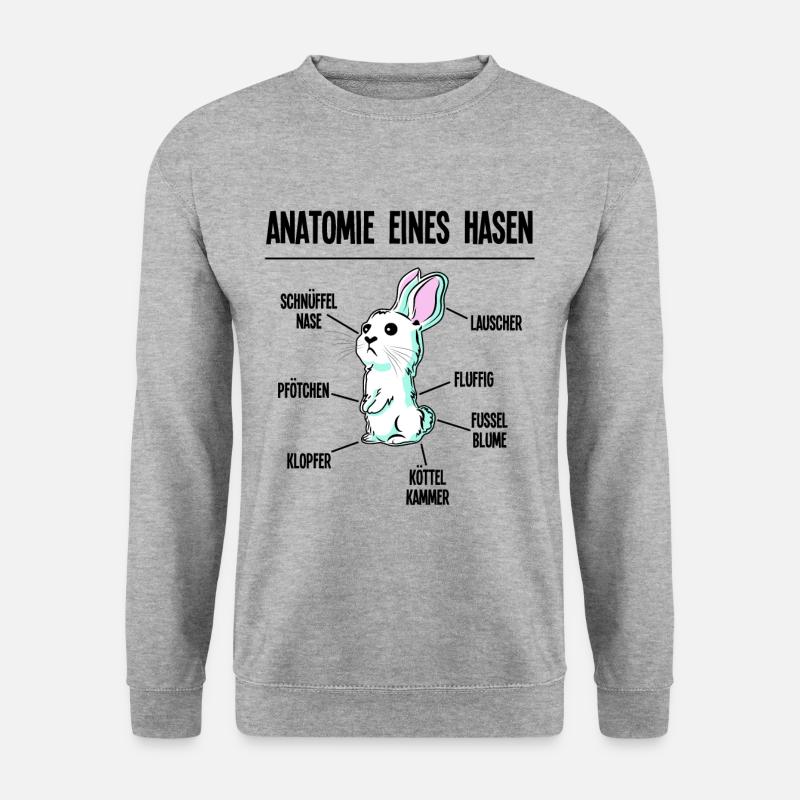 Hasen Mama Kaninchen Karnickel Hasi Hasenzüchter - Unisex Pullover - Weißgrau meliert
