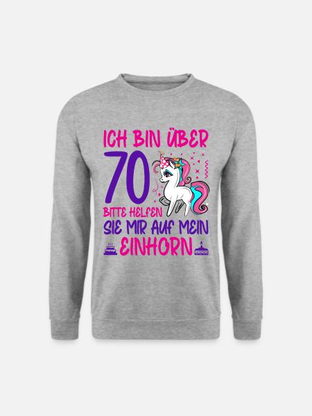 70. Geburtstag Frauen Geschenk lustig 70. Ehrentag - Unisex Pullover - Weißgrau meliert