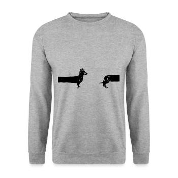 dachshund - Unisex Sweatshirt - salt & pepper - Front - Alina (178cm) & Michal (187cm)